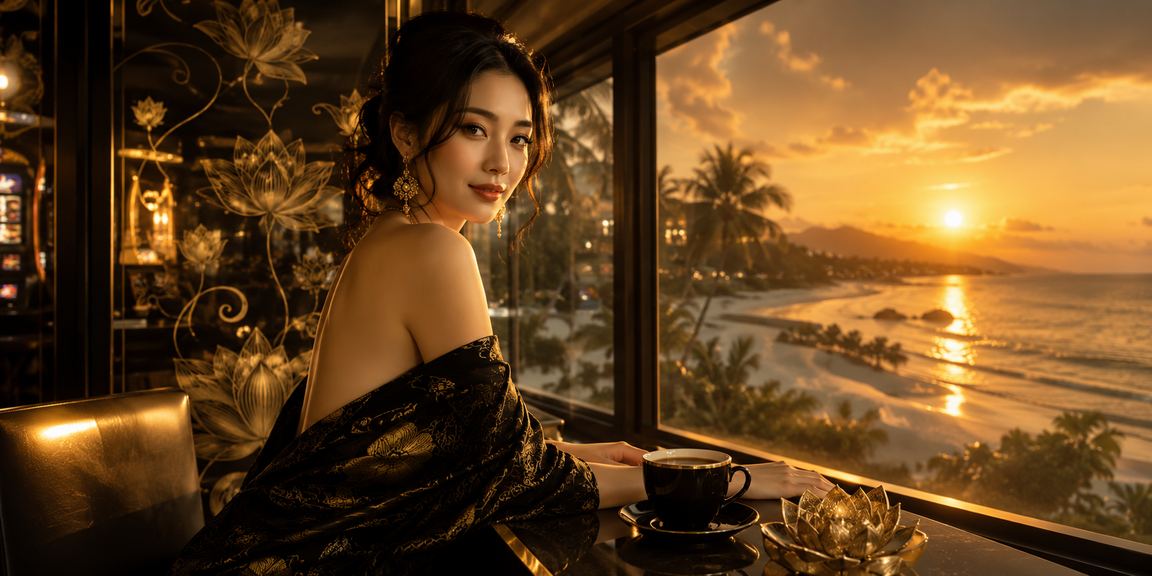 Khung cảnh cá cược trực tuyến buổi chiều tại Phú Quốc bên tách cà phê